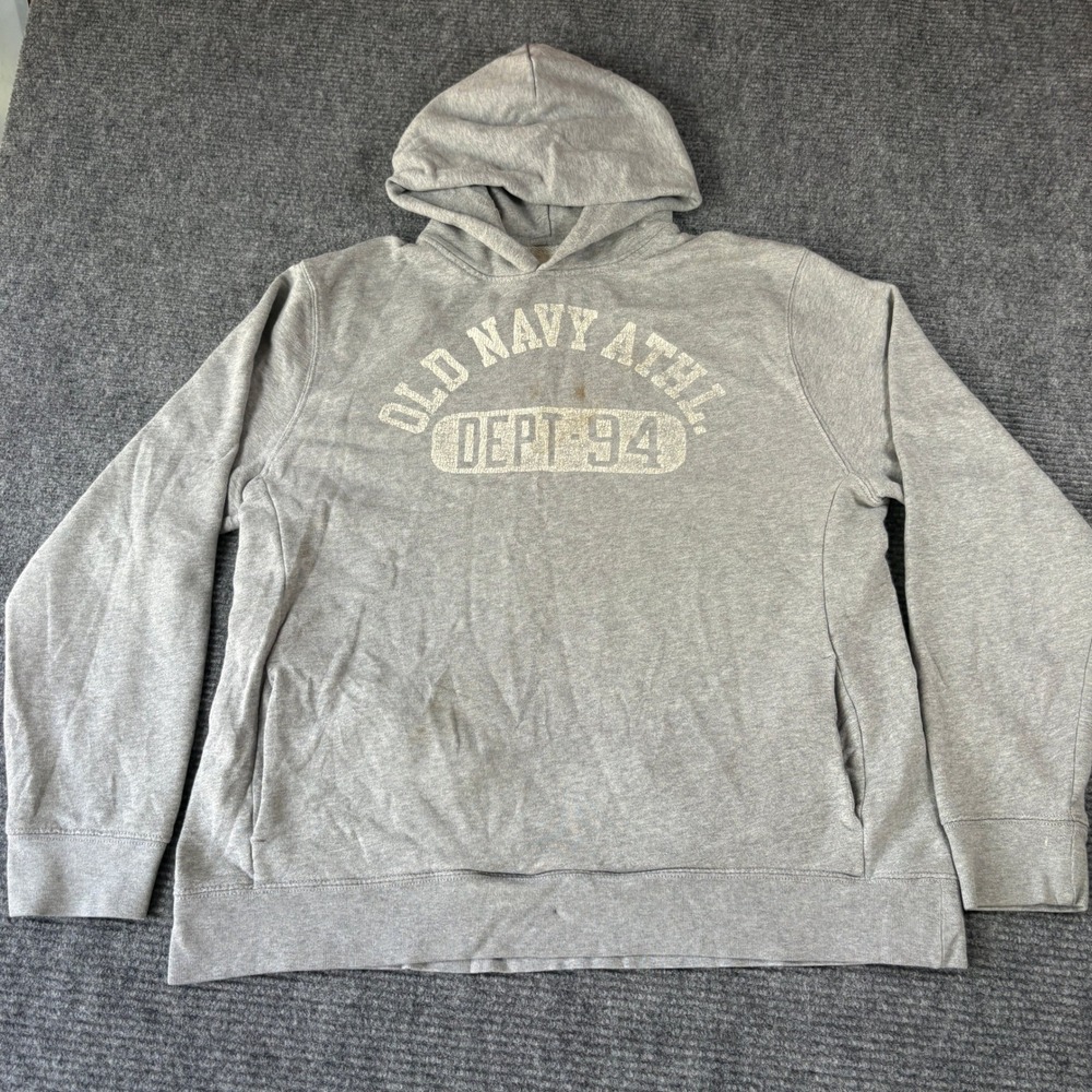Old Navy Athl Dept 94 Graphic Hoodie Gray Mens XL Pullover Sweatshirt 4412